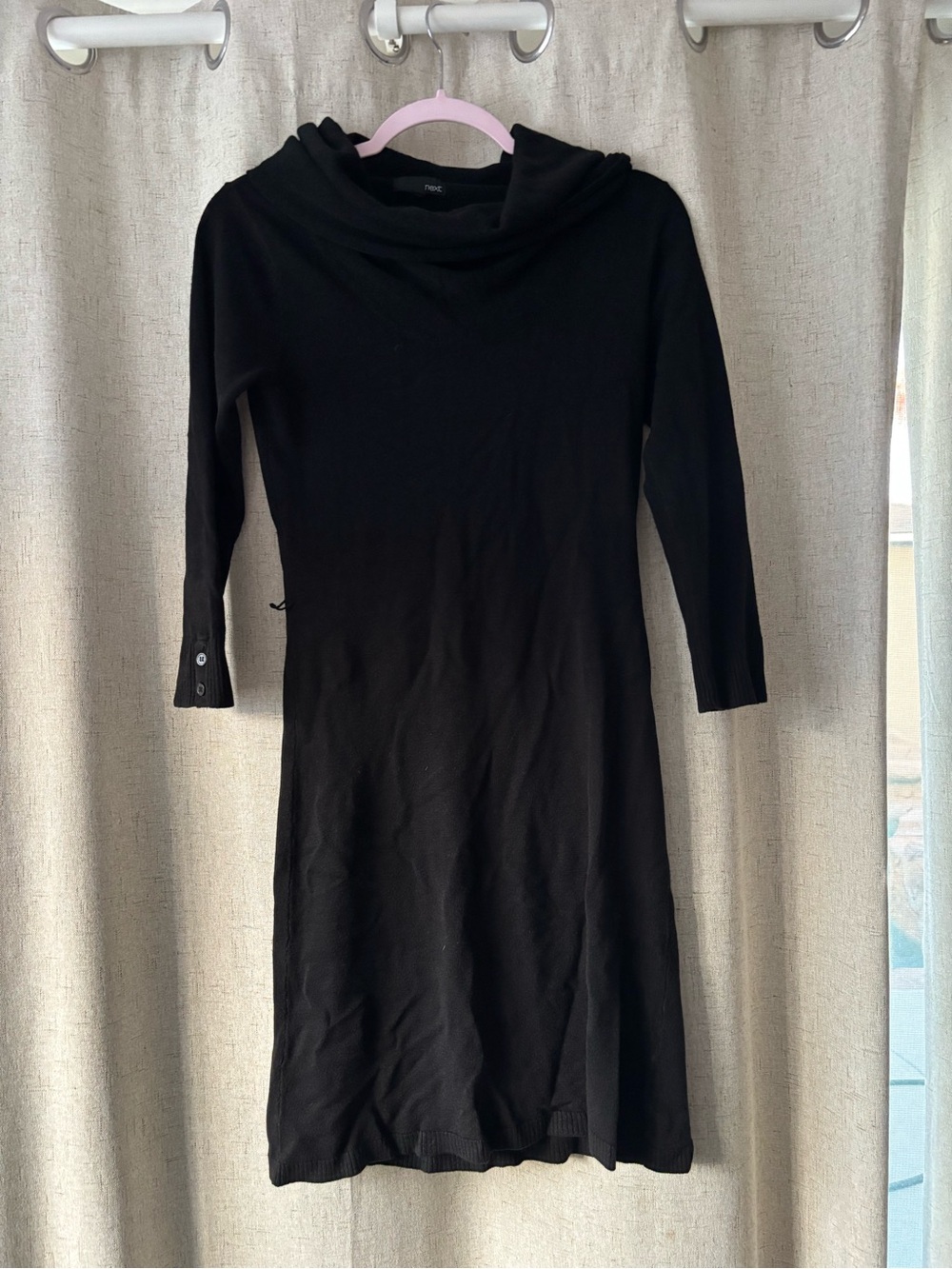 next Black Cowl-Neck Long Sleeve Knit Dress